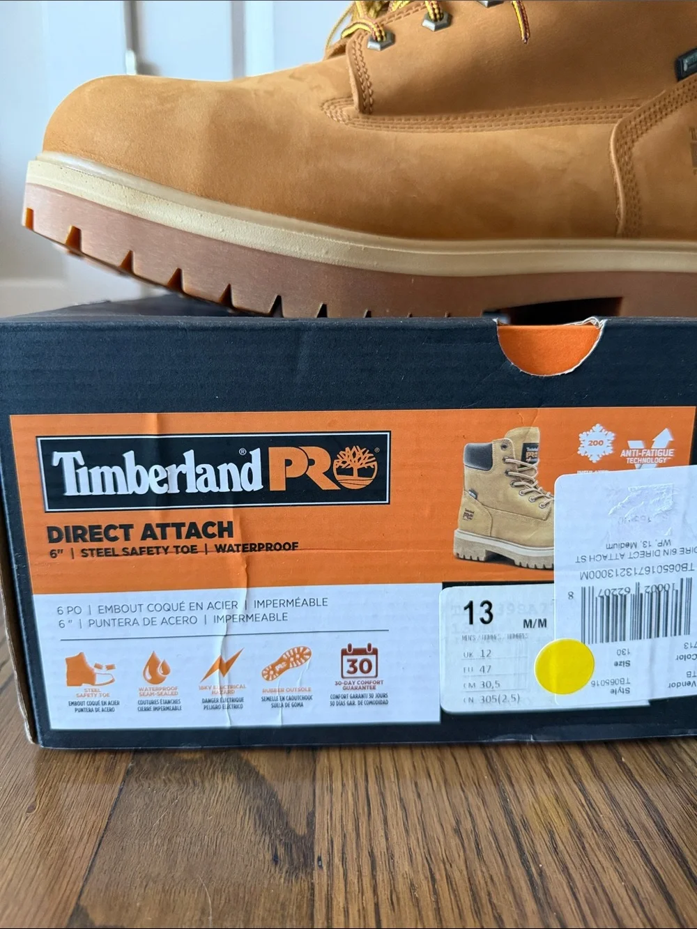 Timberland Pro Direct Attach 6” Steel Safety Toe Waterproof Size 13 M - Picture 5 of 14